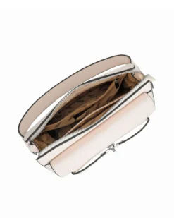 RIFLE - Borsa un manico beige con tasca frontale e cinturini con chiusura a girello sulla patta, tracolla removibile