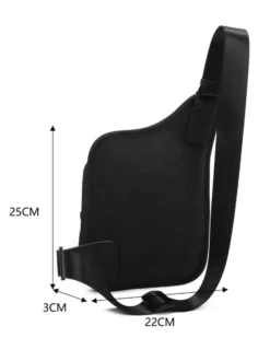 RIFLE - Borsello monospalla nero da uomo con due tasche frontali