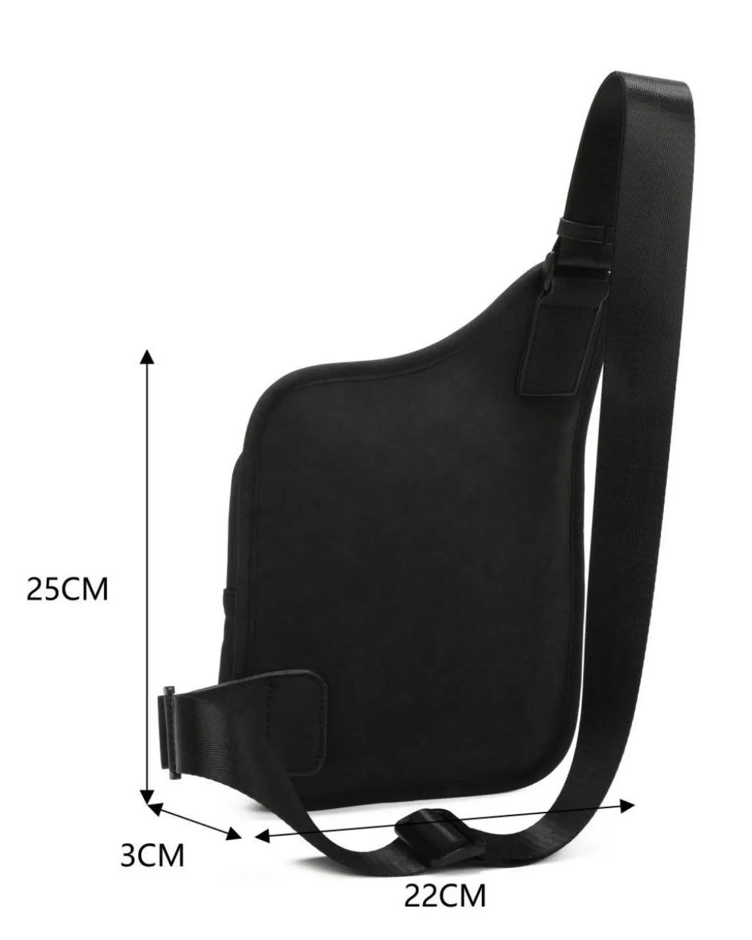 RIFLE - Borsello monospalla nero da uomo con due tasche frontali