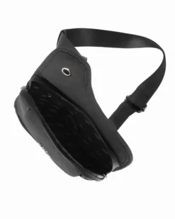 RIFLE - Borsello monospalla nero da uomo con due tasche frontali