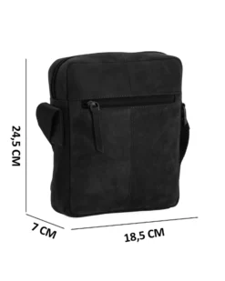 RIFLE - Borsello nero in VERA PELLE con tre tasche frontali