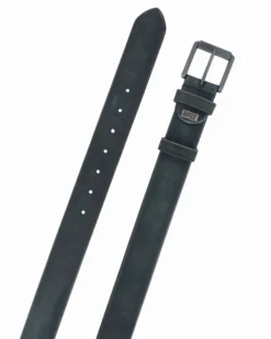 RIFLE - Cintura blu da uomo in VERA PELLE con fibbia nichel free