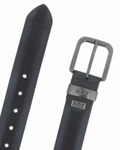 RIFLE - Cintura blu sfumata da uomo in VERA PELLE con fibbia nichel free