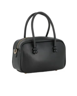 RIFLE - Minibag a due manici nera con parte frontale scamosciata, tracolla removobile