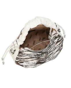 RIFLE - Minibag animalier con manico arricciato, tracolla removibile