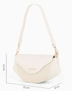 RIFLE - Minibag beige con patta e tracolla removibile