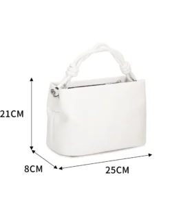 RIFLE - Minibag bianca con manico intrecciato, tracolla removibile