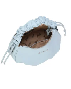 RIFLE - Minibag celeste con manico arricciato, tracolla removibile