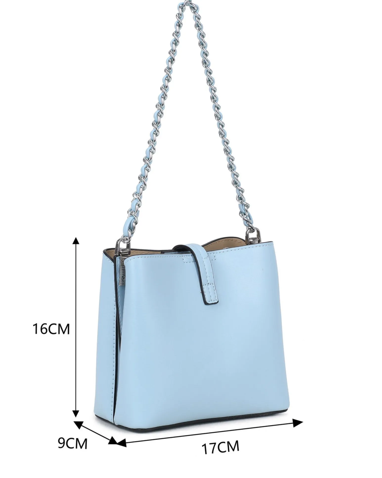 RIFLE - Minibag celeste con tre scomparti principali e pattina con chiusura a girello, tracolla removibile