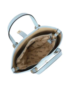 RIFLE - Minibag celeste scamosciata con pattina e chiusura a girello, tracolla removibile