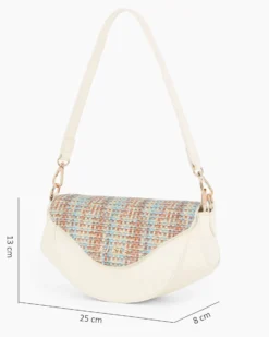 RIFLE - Minibag con patta multicolor effetto intreccio e tracolla removibile