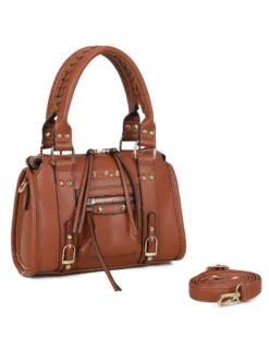 RIFLE - Minibag cuoio con taschino frontale, tracolla removibile