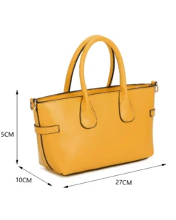 RIFLE - Minibag due manici giallo con parte frontale scamosciata e dettaglio cinturino con girello, tracolla removibile