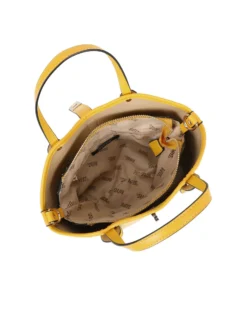 RIFLE - Minibag gialla scamosciata con pattina e chiusura a girello, tracolla removibile