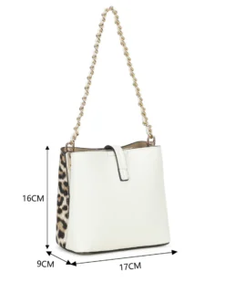 RIFLE - Minibag maculata con tre scomparti principali e pattina con chiusura a girello, tracolla removibile