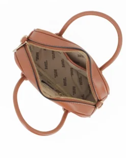 RIFLE - Minibag marrone con parte frontale scamosciata, tracolla removibile