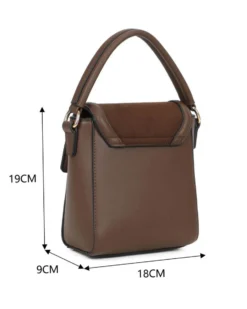 RIFLE - Minibag marrone con un manico e patta scamosciata, tracolla removibile