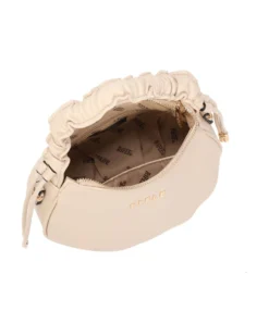 RIFLE - Minibag naturale con manico arricciato, tracolla removibile