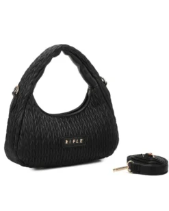 RIFLE - Minibag nero trapuntata con tracolla removibile
