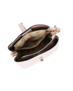 RIFLE - Minibag nude con tre scomparti principali e pattina con chiusura a girello, tracolla removibile