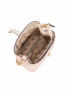RIFLE - Minibag rosa intrecciata con con pattina e chiusura a girello