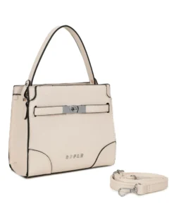 RIFLE - Minibag un manico beige con tasca posteriore e cinturini con chiusura a girello, tracolla removibile