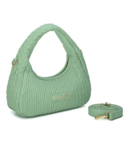 RIFLE - Minibag verde salvia trapuntata con tracolla removibile