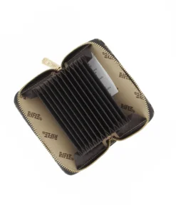 RIFLE - Portacarte marrone pitonato con chiusura a zip