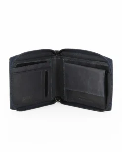 RIFLE - Portafoglio blu in VERA PELLE con chiusura a zip
