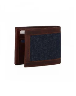 RIFLE - Portafoglio da uomo jeans/cuoio in VERA PELLE