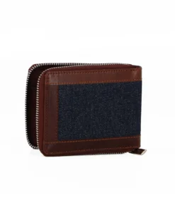 RIFLE - Portafoglio da uomo jeans/cuoio in VERA PELLE
