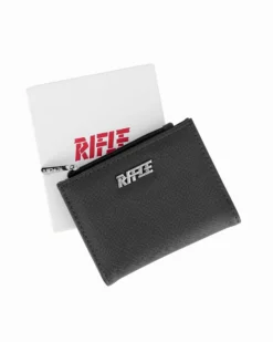 RIFLE - Portafoglio nero da donna con logo