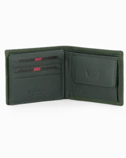 RIFLE - Portafoglio verde da uomo in VERA PELLE con ribaltina interna