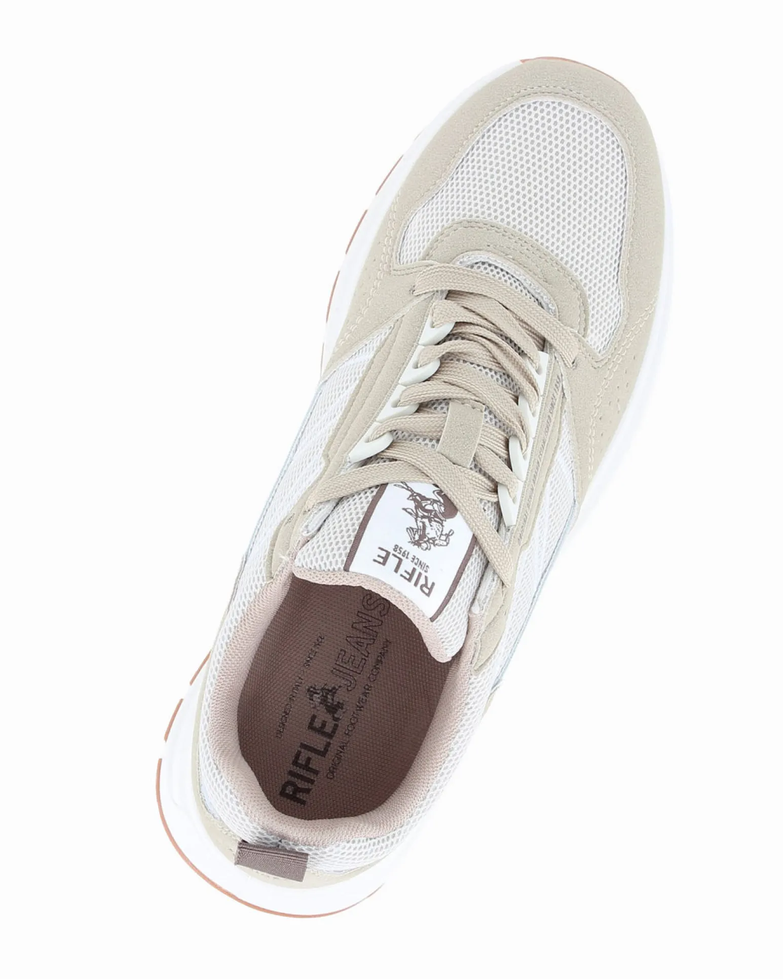 RIFLE - Scarpa beige da uomo con lacci