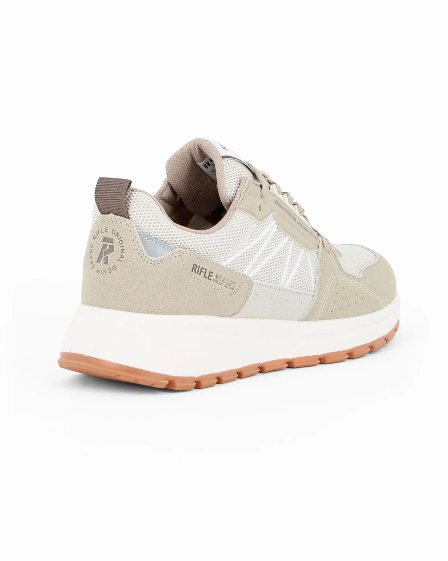 RIFLE - Scarpa beige da uomo con lacci