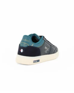 RIFLE - Scarpa blu con lacci e inserto scamosciato