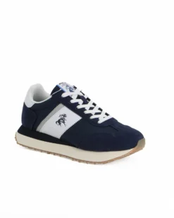 RIFLE - Scarpa blu da uomo con lacci e logo laterale