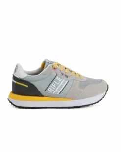 RIFLE - Scarpa grigia con lacci e dettagli gialli