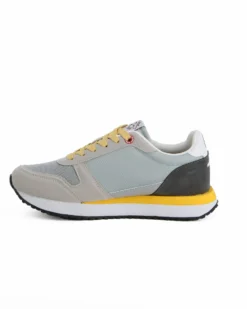 RIFLE - Scarpa grigia con lacci e dettagli gialli