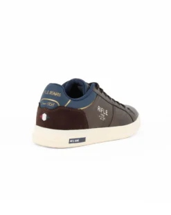 RIFLE - Scarpa marrone con lacci e inserto scamosciato