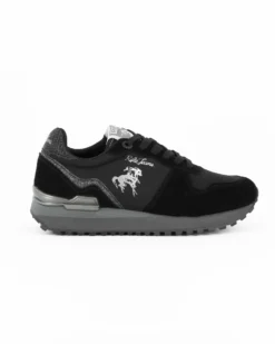 RIFLE - Scarpa nera da donna con lacci e logo laterale