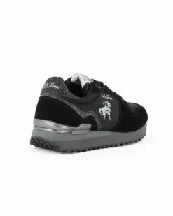 RIFLE - Scarpa nera da donna con lacci e logo laterale