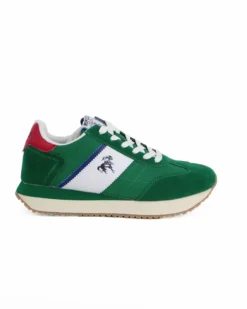 RIFLE - Scarpa verde da uomo con lacci e logo laterale