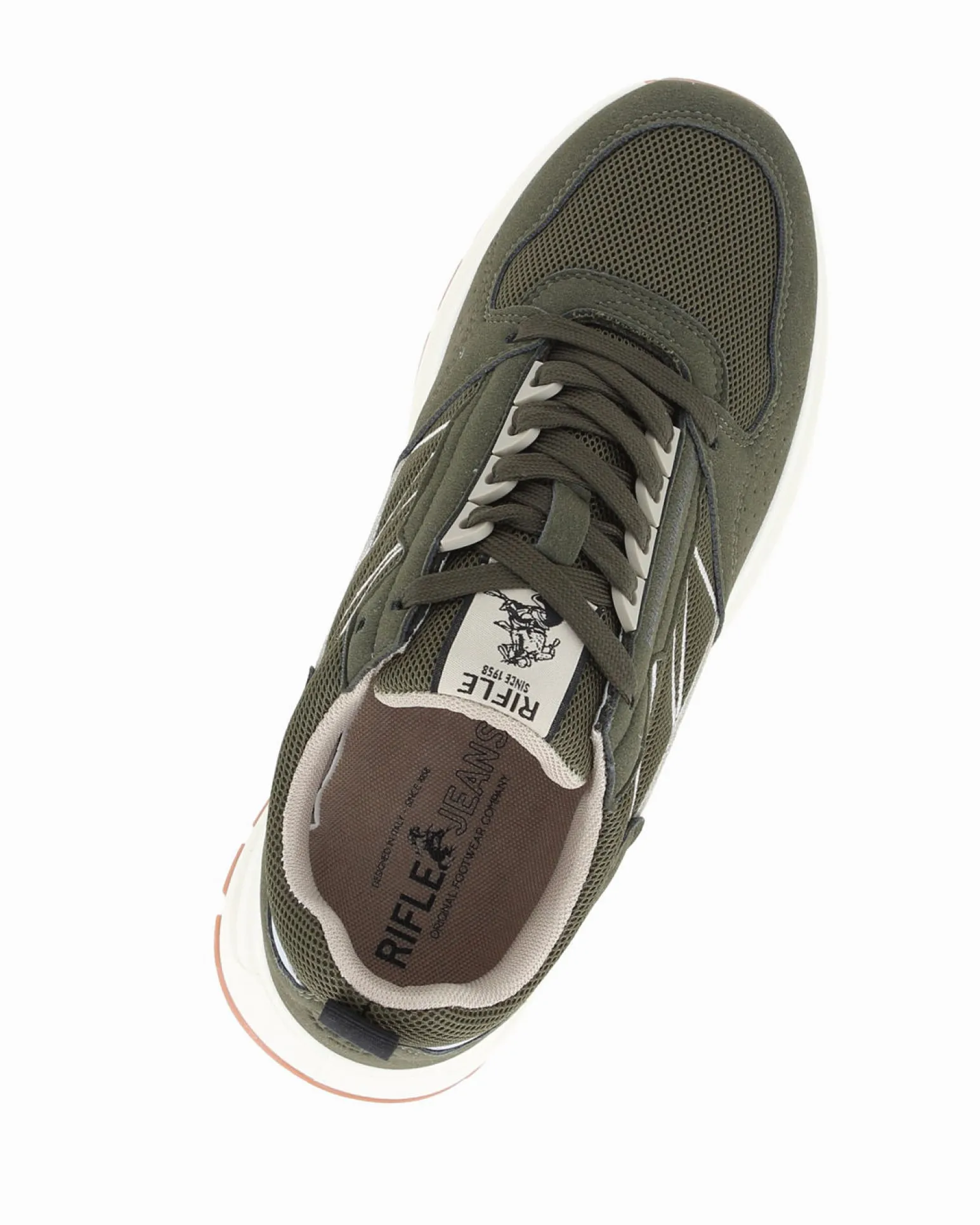 RIFLE - Scarpa verde militare da uomo con lacci