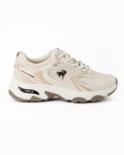 RIFLE - Sneakers beige da uomo con lacci