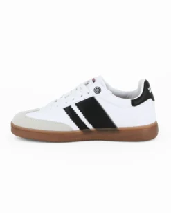 RIFLE - Sneakers bianca e nera con lacci e logo laterale