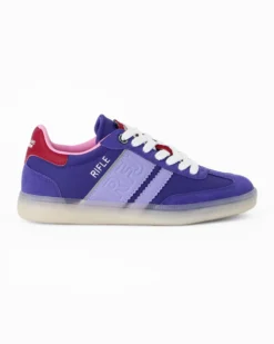 RIFLE - Sneakers viola da donna con patch posteriore rossa e lacci