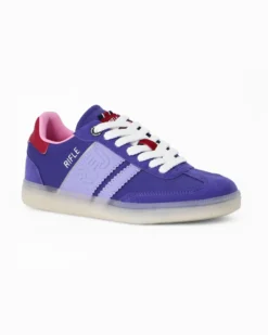 RIFLE - Sneakers viola da donna con patch posteriore rossa e lacci