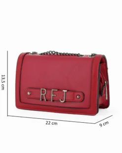 RIFLE - Tracollina rubino con lettere logo scorrevoli sulla patta