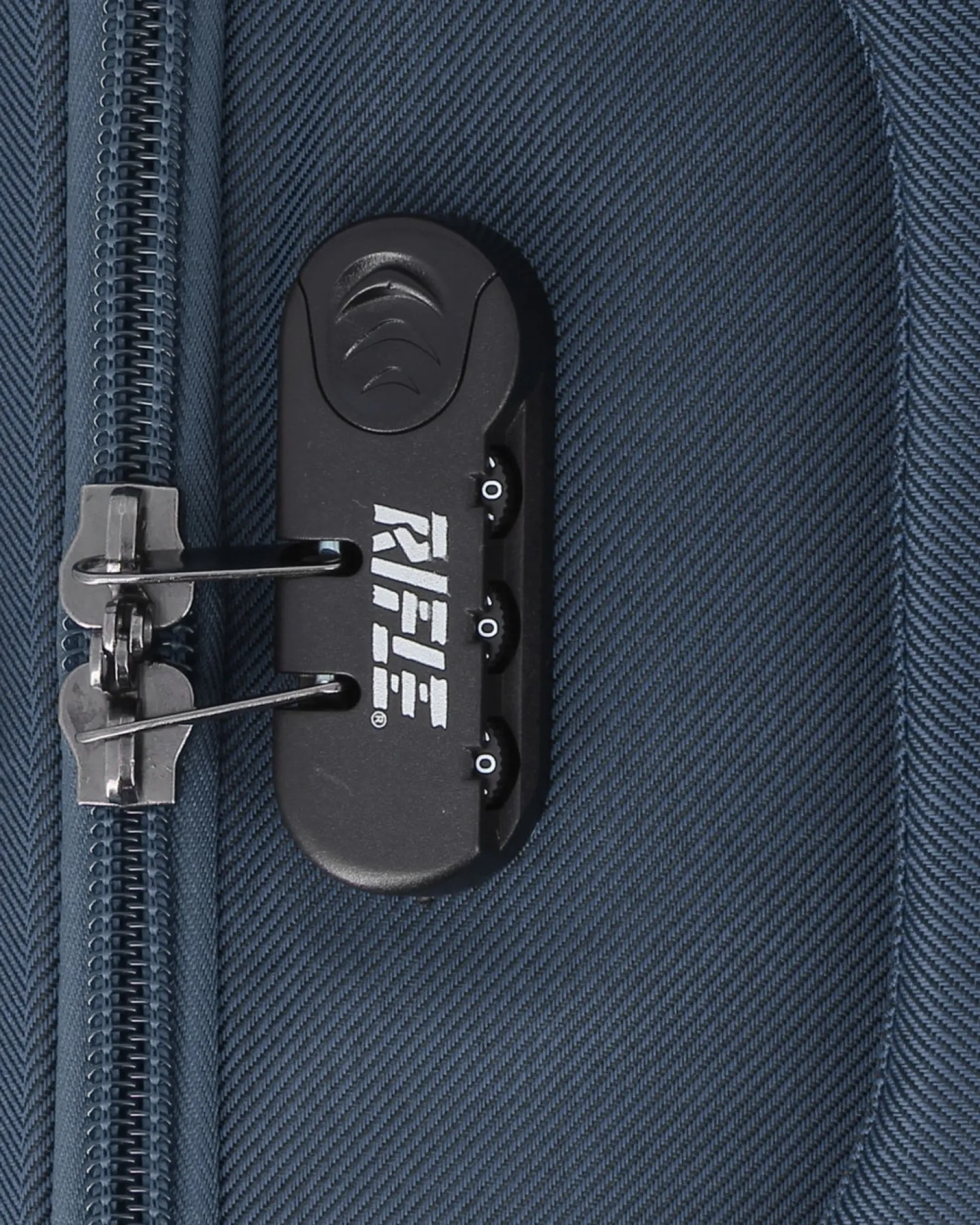 RIFLE - TROLLEY BLU IN TESSUTO CON DOPPIA TASCA FRONTALE E 4 RUOTE